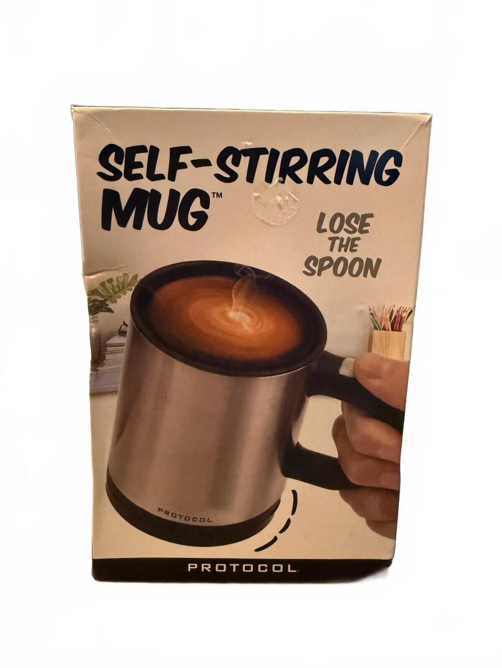 Protocol Self-Stirring Mug with Lid - Stainless Steel, 11.84 oz